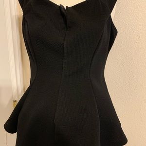 Black Sleeveless Peplum Blouse